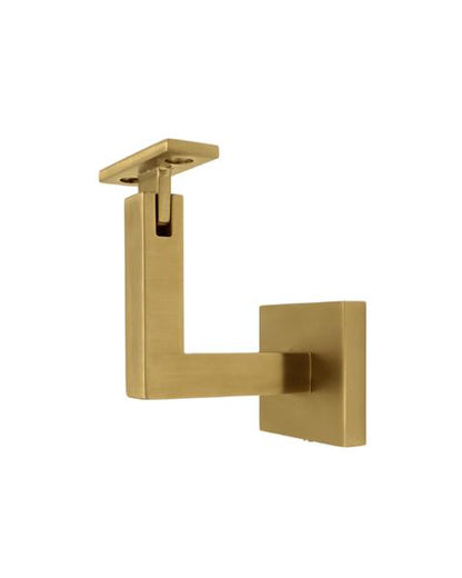 Linnea - Glass Mount Hand Rail Bracket with Flat Clamp and Square Rose