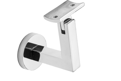 Linnea - Glass Mount Hand Rail Bracket with Curve Clamp and Round Rose