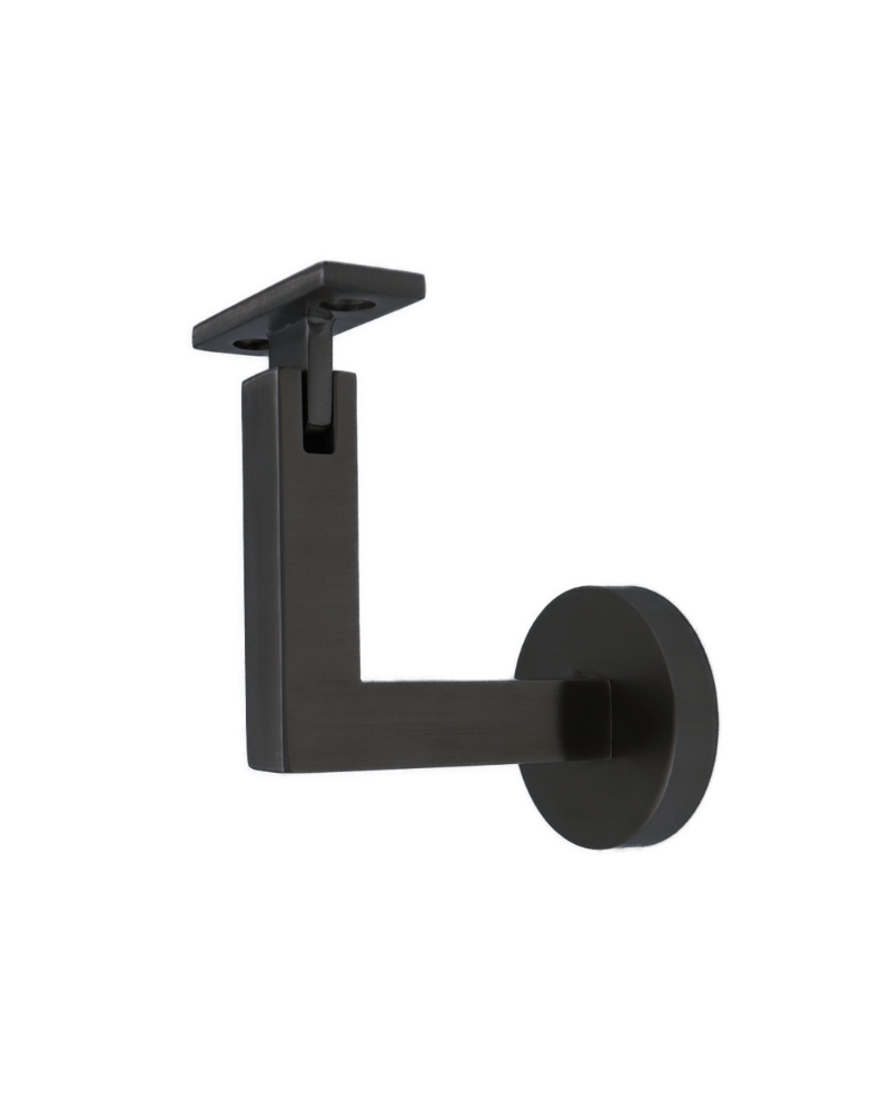 Linnea - Concrete Mount Hand Rail Bracket with Flat Clamp and Round Rose