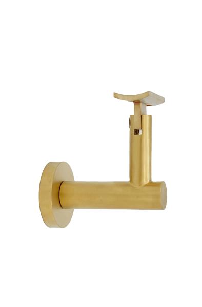 Linnea - Glass Mount Hand Rail Bracket with Curve Clamp and Round Rose