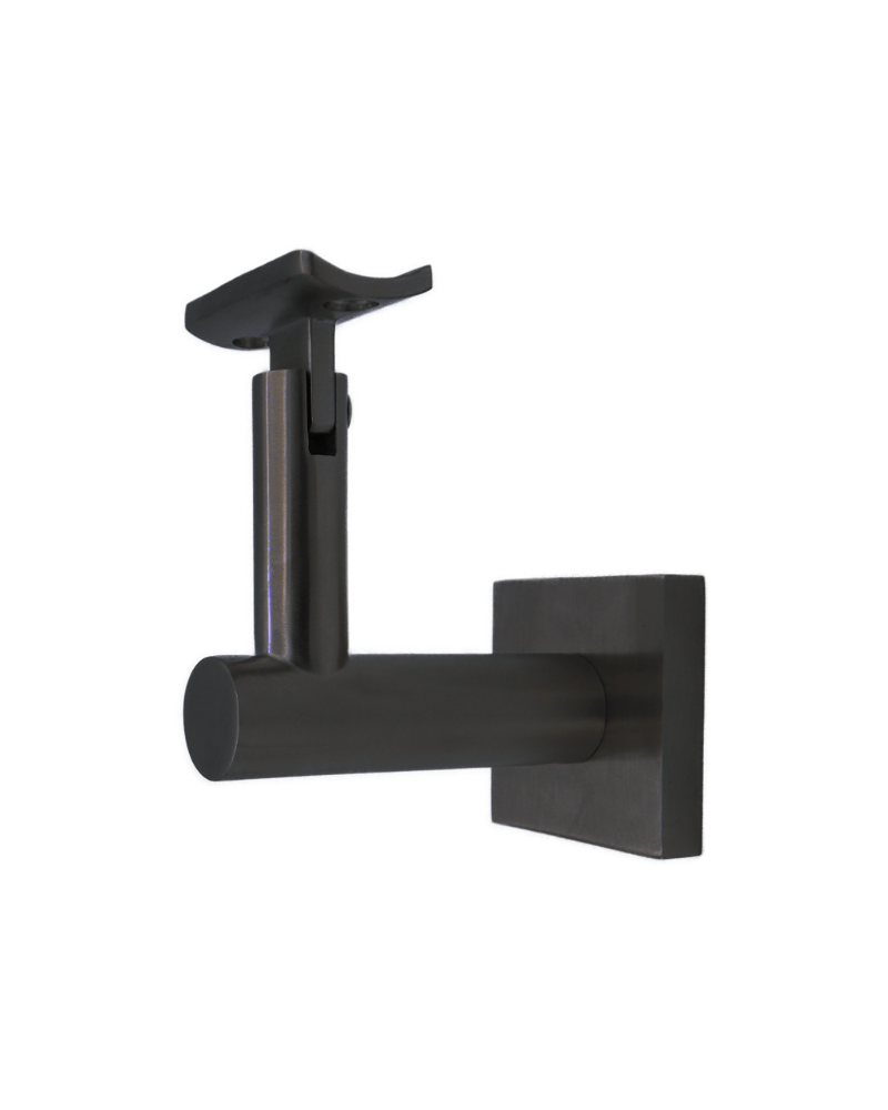 Linnea - Glass Mount Hand Rail Bracket with Curve Clamp and Square Rose