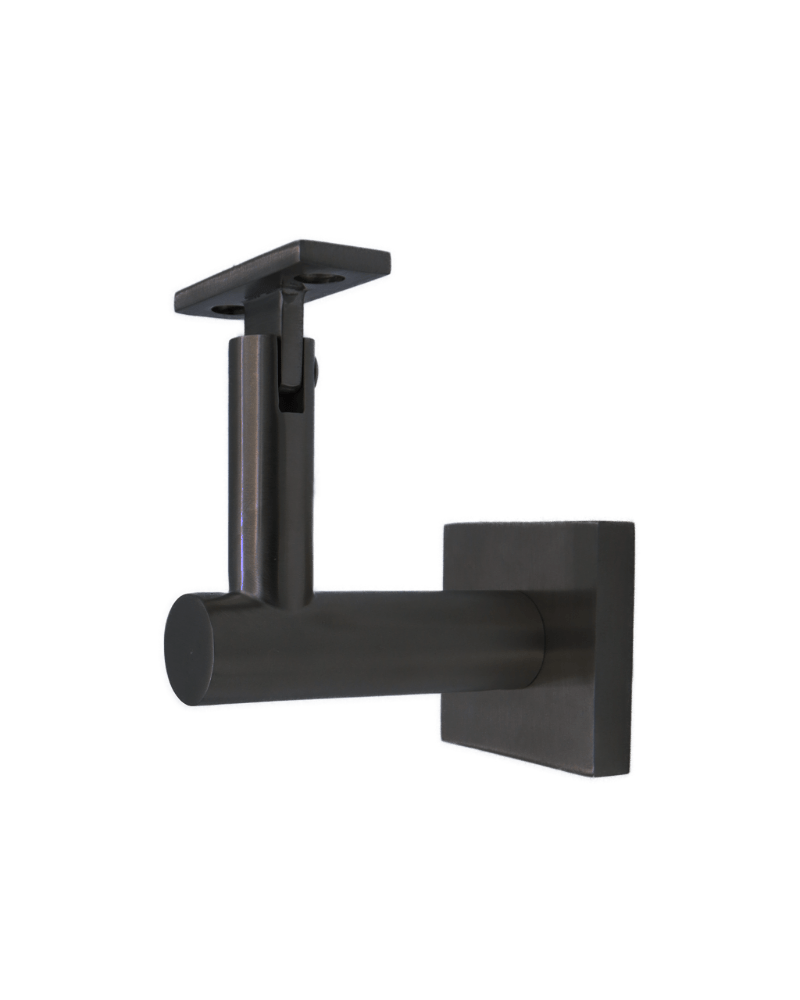 Linnea - Glass Mount Hand Rail Bracket with Flat Clamp and Square Rose