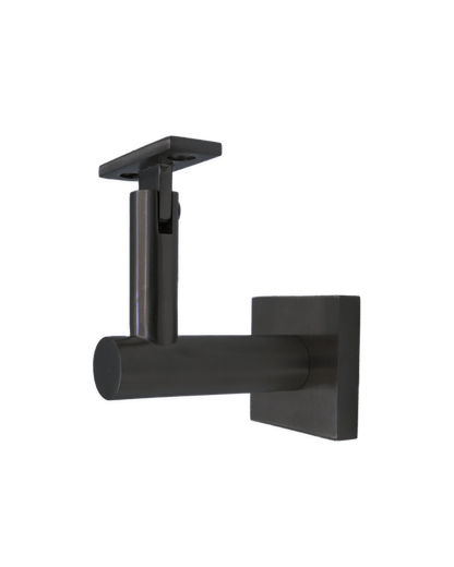 Linnea - Glass Mount Hand Rail Bracket with Flat Clamp and Square Rose