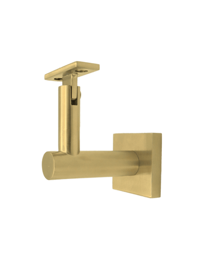 Linnea - Glass Mount Hand Rail Bracket with Flat Clamp and Square Rose