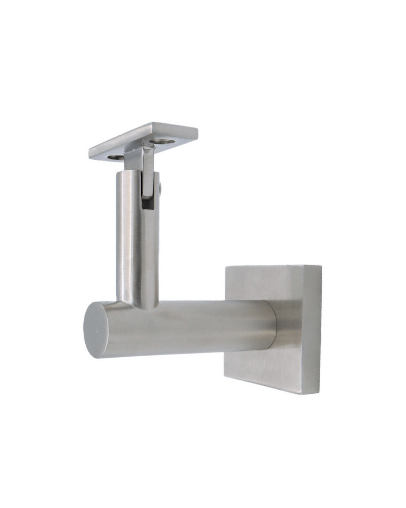 Linnea - Glass Mount Hand Rail Bracket with Flat Clamp and Square Rose