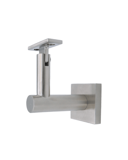 Linnea - Glass Mount Hand Rail Bracket with Flat Clamp and Square Rose