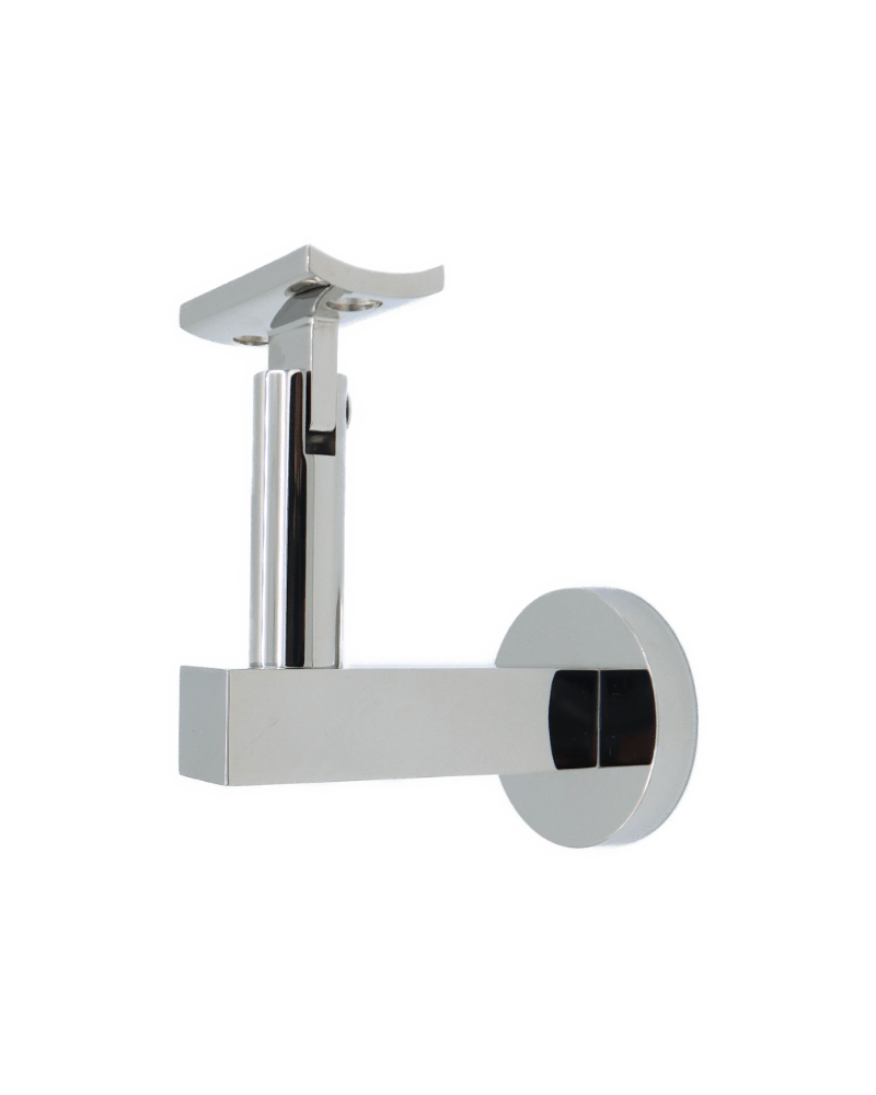 Linnea - Glass Mount Hand Rail Bracket with Curve Clamp and Round Rose