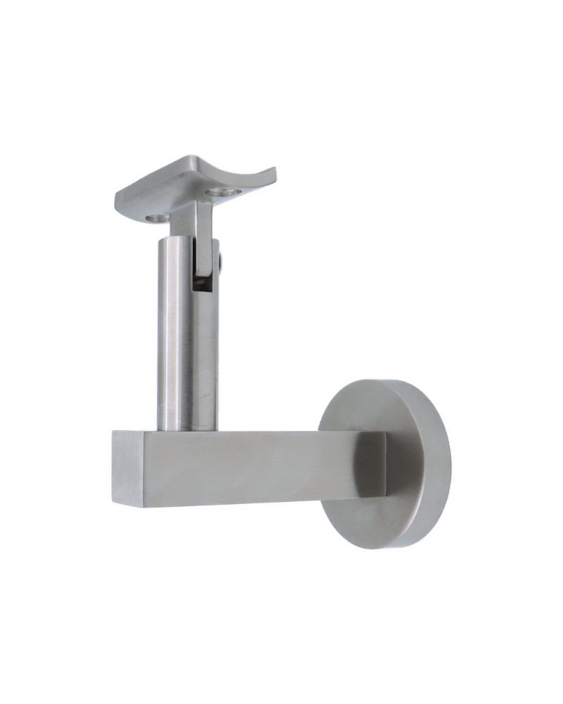 Linnea - Glass Mount Hand Rail Bracket with Curve Clamp and Round Rose