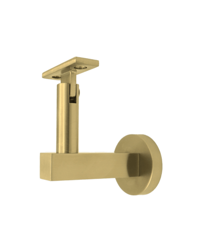 Linnea - Glass Mount Hand Rail Bracket with Flat Clamp and Round Rose
