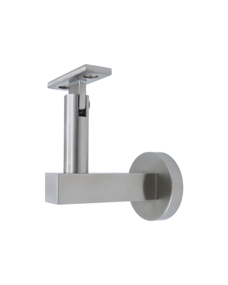Linnea - Glass Mount Hand Rail Bracket with Flat Clamp and Round Rose
