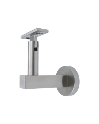 Linnea - Glass Mount Hand Rail Bracket with Flat Clamp and Round Rose