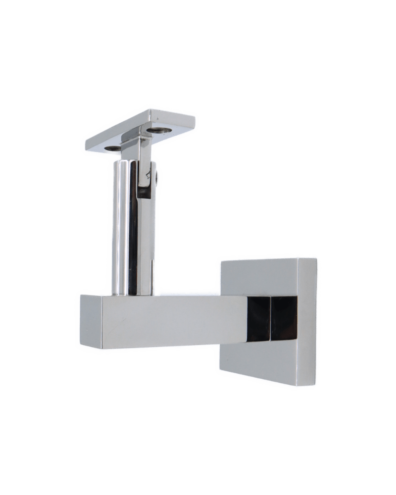 Linnea - Glass Mount Hand Rail Bracket with Flat Clamp and Square Rose
