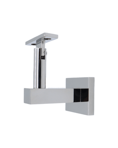 Linnea - Glass Mount Hand Rail Bracket with Flat Clamp and Square Rose