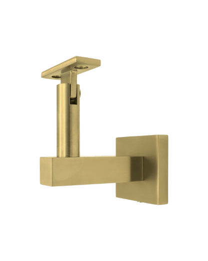 Linnea - Glass Mount Hand Rail Bracket with Flat Clamp and Square Rose