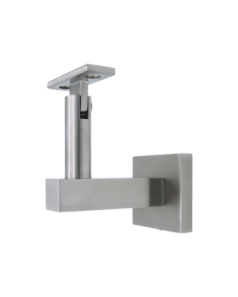 Linnea - Glass Mount Hand Rail Bracket with Flat Clamp and Square Rose