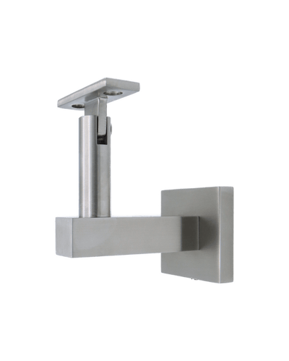 Linnea - Glass Mount Hand Rail Bracket with Flat Clamp and Square Rose