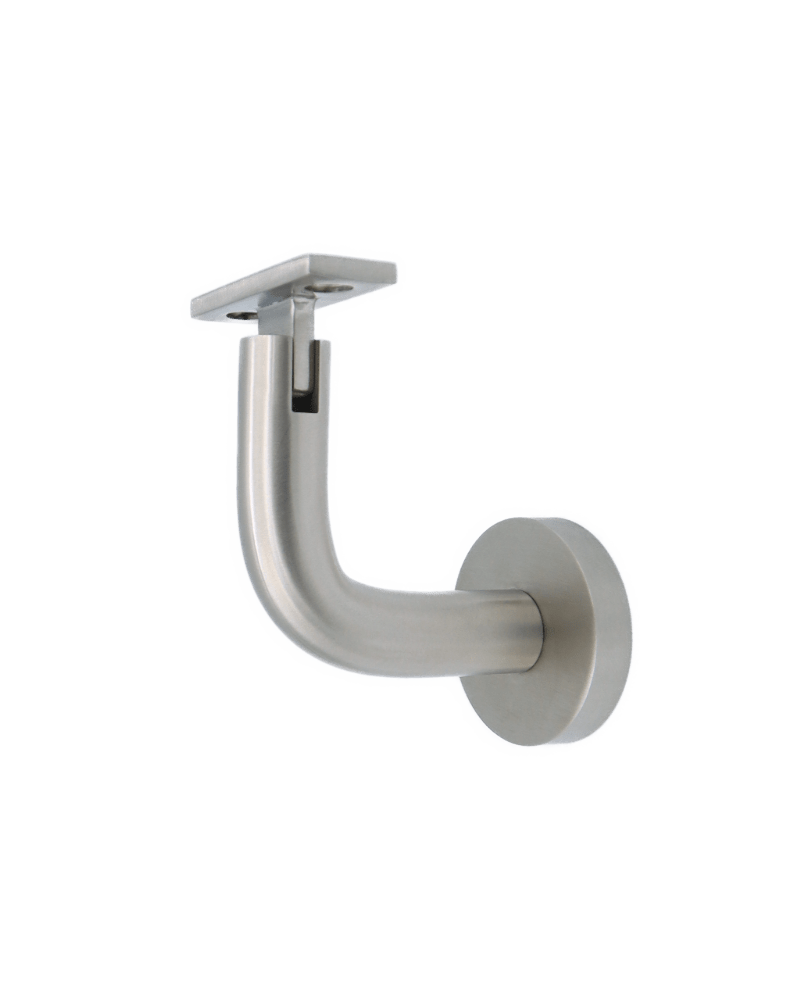 Linnea - Concrete Mount Hand Rail Bracket with Flat Clamp and Round Rose