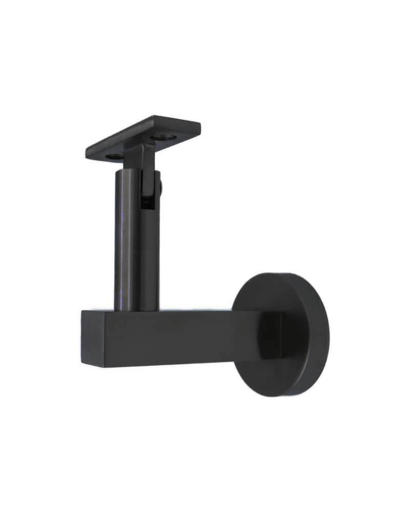 Linnea - Glass Mount Hand Rail Bracket with Flat Clamp and Round Rose