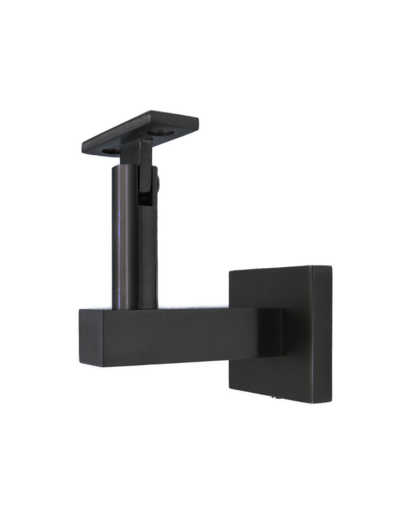 Linnea - Glass Mount Hand Rail Bracket with Flat Clamp and Square Rose