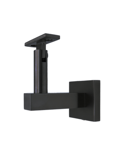Linnea - Glass Mount Hand Rail Bracket with Flat Clamp and Square Rose