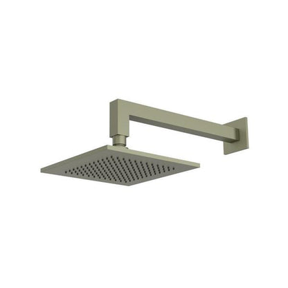 Flusso - 8 Inch Solid Brass Showerhead / Rainhead With 12 Inch Wall Mount Shower Arm