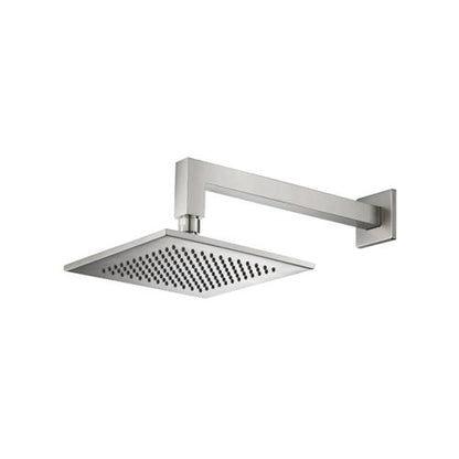 Isenberg - 8 Inch Solid Brass Showerhead / Rainhead With 12 Inch Wall Mount Shower Arm