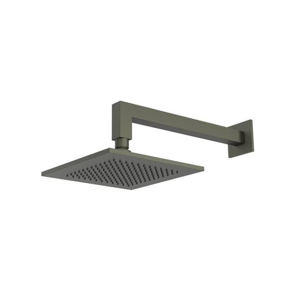 Flusso - 8 Inch Solid Brass Showerhead / Rainhead With 12 Inch Wall Mount Shower Arm