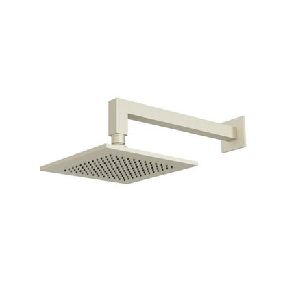 Flusso - 8 Inch Solid Brass Showerhead / Rainhead With 12 Inch Wall Mount Shower Arm