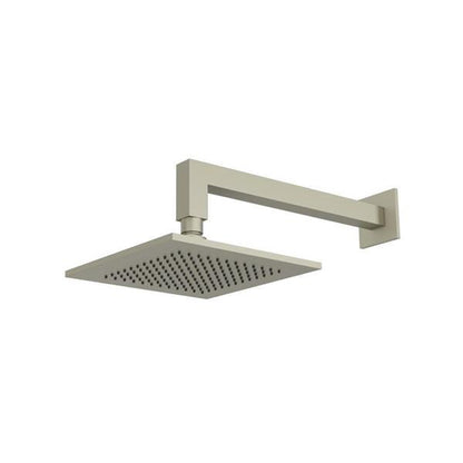 Flusso - 8 Inch Solid Brass Showerhead / Rainhead With 12 Inch Wall Mount Shower Arm