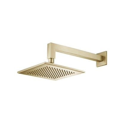 Flusso - 8 Inch Solid Brass Showerhead / Rainhead With 12 Inch Wall Mount Shower Arm