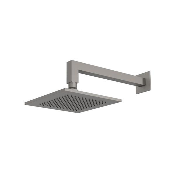 Flusso - 8 Inch Solid Brass Showerhead / Rainhead With 12 Inch Wall Mount Shower Arm