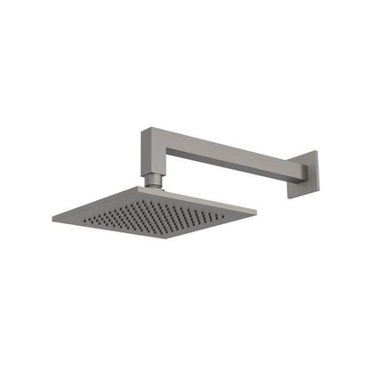 Flusso - 8 Inch Solid Brass Showerhead / Rainhead With 12 Inch Wall Mount Shower Arm