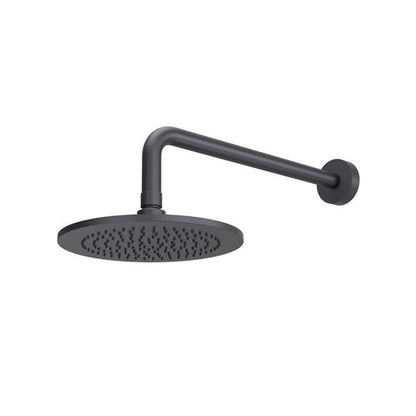 Flusso - 8 Inch Solid Brass Showerhead / Rainhead With 12 Inch Wall Mount Shower Arm
