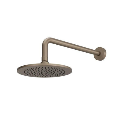 Flusso - 8 Inch Solid Brass Showerhead / Rainhead With 12 Inch Wall Mount Shower Arm