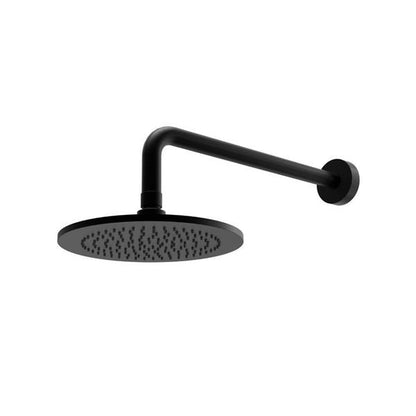 Flusso - 8 Inch Solid Brass Showerhead / Rainhead With 12 Inch Wall Mount Shower Arm