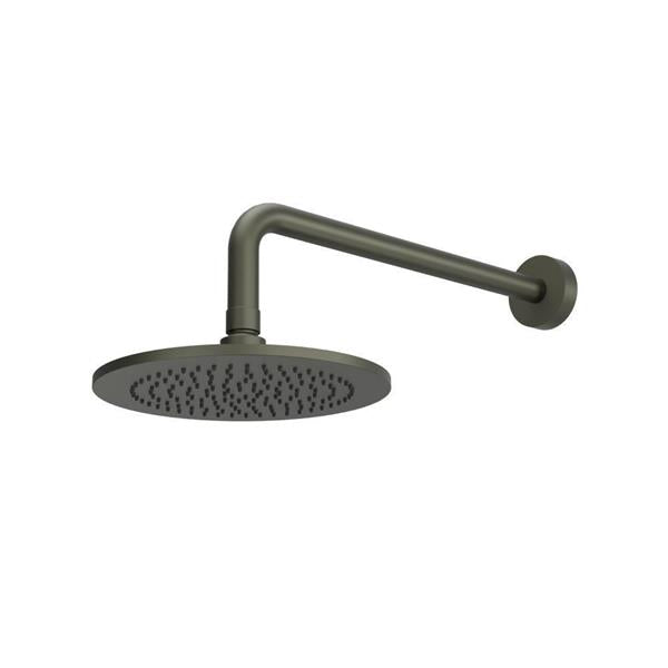 Flusso - 8 Inch Solid Brass Showerhead / Rainhead With 12 Inch Wall Mount Shower Arm