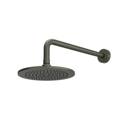 Flusso - 8 Inch Solid Brass Showerhead / Rainhead With 12 Inch Wall Mount Shower Arm