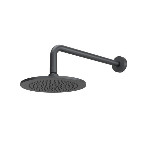 Flusso - 8 Inch Solid Brass Showerhead / Rainhead With 12 Inch Wall Mount Shower Arm