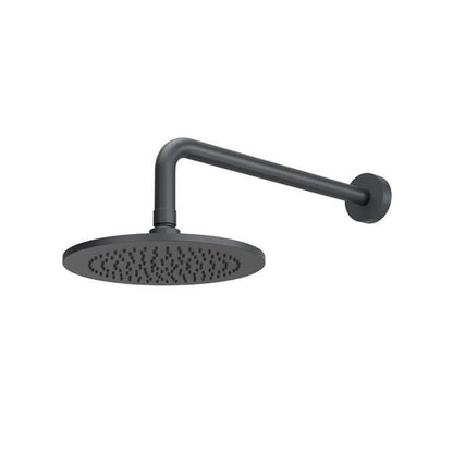 Flusso - 8 Inch Solid Brass Showerhead / Rainhead With 12 Inch Wall Mount Shower Arm