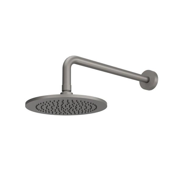 Flusso - 8 Inch Solid Brass Showerhead / Rainhead With 12 Inch Wall Mount Shower Arm