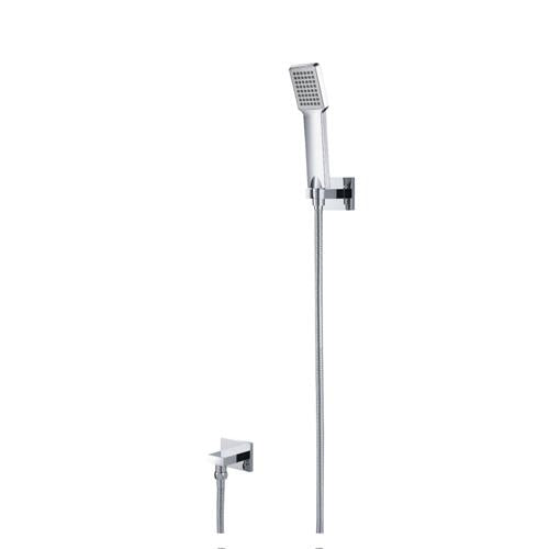 Flusso - Hand Shower Set With Wall Elbow, Holder and Hose - Chrome