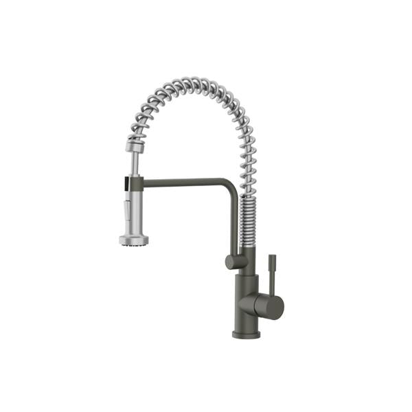 Flusso - Caso - Semi-Professional Dual Spray Stainless Steel Kitchen Faucet With Pull Out