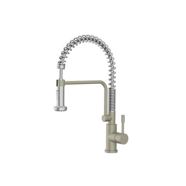 Flusso - Caso - Semi-Professional Dual Spray Stainless Steel Kitchen Faucet With Pull Out