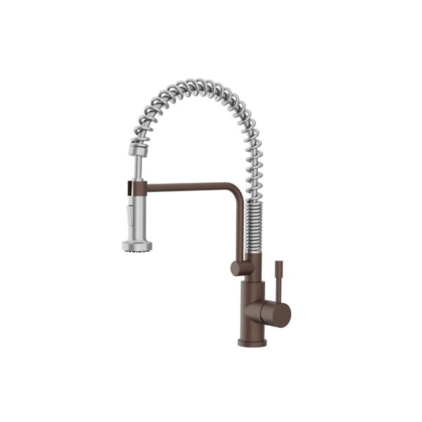 Flusso - Caso - Semi-Professional Dual Spray Stainless Steel Kitchen Faucet With Pull Out