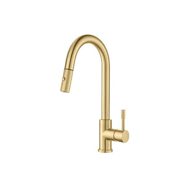 Flusso - Vasco - Dual Spray Stainless Steel Kitchen Faucet With Pull Out & Knurling