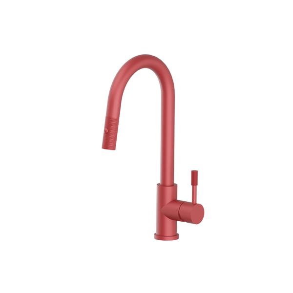 Flusso - Vasco - Dual Spray Stainless Steel Kitchen Faucet With Pull Out & Knurling