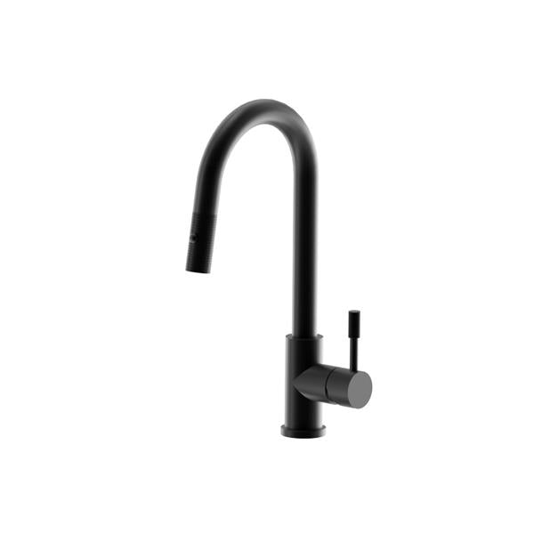 Flusso - Vasco - Dual Spray Stainless Steel Kitchen Faucet With Pull Out & Knurling
