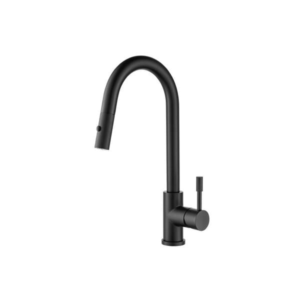 Flusso - Vasco - Dual Spray Stainless Steel Kitchen Faucet With Pull Out & Knurling