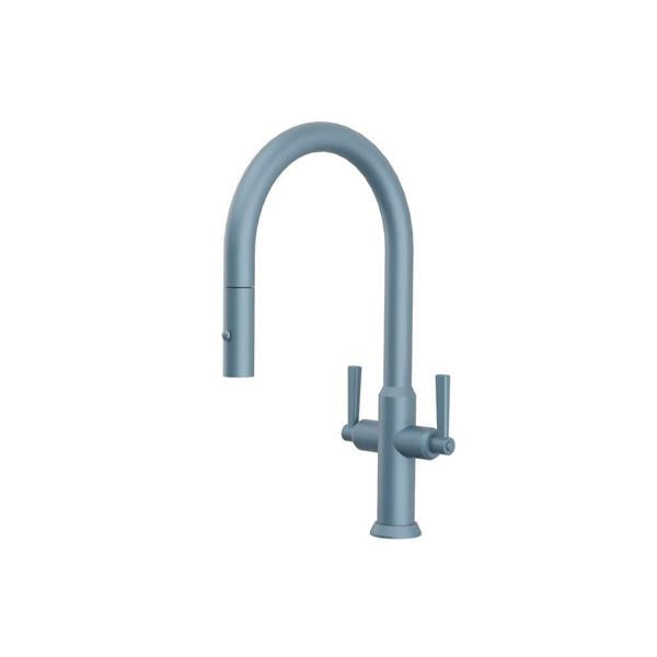 Flusso - Velox - Dual Spray Stainless Steel Two Handle Kitchen Faucet With Pull Out
