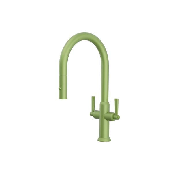 Flusso - Velox - Dual Spray Stainless Steel Two Handle Kitchen Faucet With Pull Out